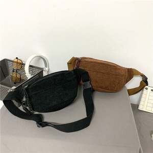 Riñonera deportiva de pana de gran capacidad al por mayor, riñonera cruzada informal de estilo callejero Unisex, cinturón de viaje con cremallera para uso en exteriores - Product Image 3