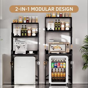 ชั้นเก็บของในตู้เย็นขนาดเล็ก4ชั้นพร้อมตู้เย็นชั้นวางตู้เย็นขนาดเล็กชั้นไมโครเวฟและชั้นวางขนมปัง - Product Image 2