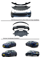 Kit carrosserie style haute performance amélioré pour Tesla Model 3 Highland 2023-2024 : pare-chocs avant, diffuseur arrière, jupes latérales