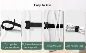 Correa de Sujeción de Cables de Nylon Ecológica y Sostenible, Duradera, Autoadhesiva de Doble Cara con Cierre de Gancho y Bucle - Product Image 6