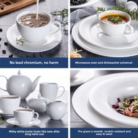 Service de table en céramique blanche nordique avec des assiettes de style occidental créatif, moderne et simple, adapté aux restaurants et aux hôtels