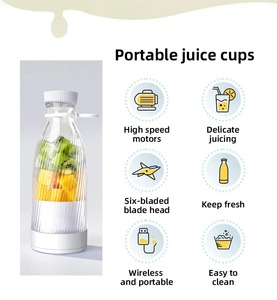 Licuadora Portátil Multifuncional, Exprimidor Eléctrico, Mezclador de Frutas para el Hogar, Licuadora Recargable por USB, Vaso para Jugos, Botella con 6 Cuchillas - Product Image 6