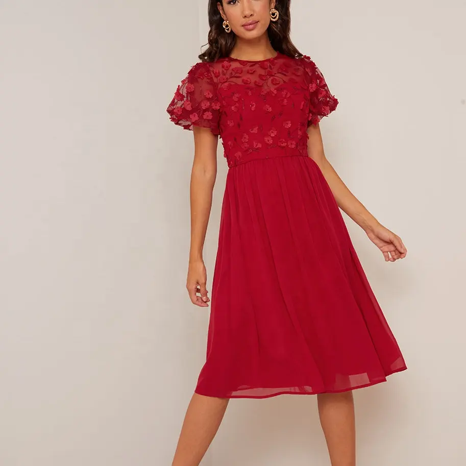 New Design Elegant Wine Red Ball Gown Wedding Dress One Shoulder Wedding Dress Bridal Gown Embroidered Princess Evening Dress