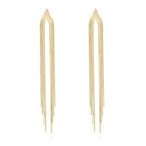 Orecchini a Cerchio da Donna Hip Hop Punk Trendy con Nappe a Catena in Ottone <span class=keywords><strong>Dorato</strong></span>, <span class=keywords><strong>Argento</strong></span> S925 Placcato Oro 18K, per Fidanzamento - Product Image 3