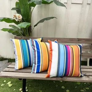 AMZ Housses de coussin imperméables pour l'extérieur Housse de coussin de soleil à rayures pour l'extérieur Tente de jardin Décoration de canapé Oreiller