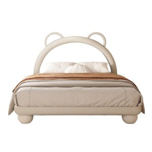 Novità moderna per bambini mobili in legno massello <span class=keywords><strong>lettino</strong></span> letto con elegante cartone animato a forma di animale <span class=keywords><strong>testiera</strong></span> in pelle tappezzeria - Product Image 2