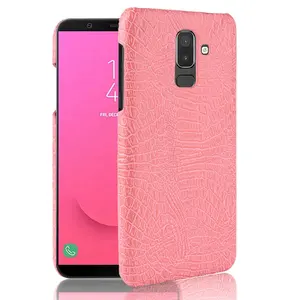 Chống sốc Da Mô Hình Cá Sấu Pc Điện Thoại Trường Hợp Đối Với Samsung Galaxy J8 Cover Quay Lại