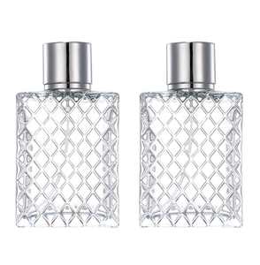 Flacon de parfum carré rechargeable en verre de 100 ml (34 oz) – Atomiseur vide pour parfum, eau de Cologne, spray corporel – Idéal pour offrir - Product Image 1