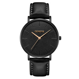 Barato al por mayor reloj de <span class=keywords><strong>Ginebra</strong></span> de la banda de cuero pu casual simple los hombres de cuarzo reloj de pulsera - Product Image 3