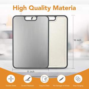 Planche à découper manuelle double face en plastique, résistante au lave-vaisselle, vente en gros - Product Image 2