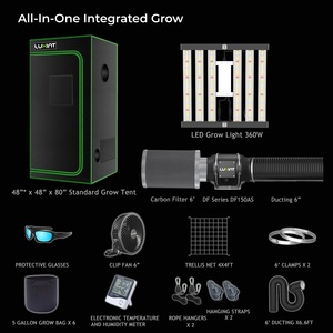 LUXINT Led <strong>Grow</strong> <strong>Light</strong> With 600D Tent 4x4 5x5 ft <strong>Indoor</strong> <strong>Grow</strong> Tent Complete Kit Sets <strong>for</strong> Garden Buildings Greenhouses Hydroponics - Product Image 2