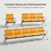 Système de sièges intégré en imitation bois - Banc d'attente en métal durable pour les espaces publics urbains et les projets d'infrastructure publique