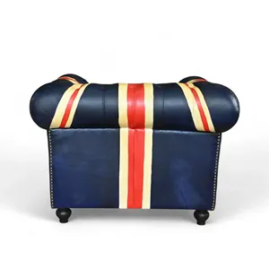 โซฟาเชสเตอร์ฟิลด์เกรดพรีเมี่ยมเฟอร์นิเจอร์ห้องนั่งเล่น2-Seater หนังแท้หนึ่งที่นั่ง - Product Image 5