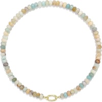 Collier ras du cou en pierre naturelle avec perles abacus, chaîne plaquée or, design de niche pour l'été et la plage, vente en gros pour femmes Woying