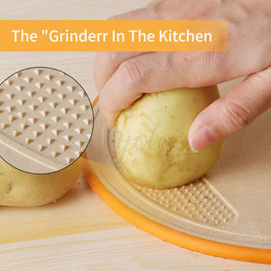 Planche à découper en paille de blé au lave-vaisselle Charcuterie TPR Bloc à découper en plastique Fruits Légumes Cuisine Jus Groove Qualité alimentaire - Product Image 6