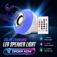 Ampoule LED RGB avec haut-parleur intégré, lecteur de musique, télécommande, éclairage décoratif changeant de couleur, ampoule LED RGB intelligente