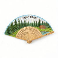 Großhandel OEM & ODM Anpassbarer Logo-Bedruckter Baffin Island Souvenir Sublimations-Chinesischer Tragbarer Faltbarer Handfächer
