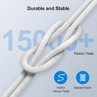 Cable de Carga Rápida USB-C a USB-C de Nailon Trenzado de 1m (3.3 pies) con PD de 60W para iPhone 15 16 17 Pro Max, Venta al Por Mayor