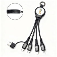 Câble de charge rapide 6 en 1 Pannex écologique certifié CE 16 cm 65 W avec interrupteur tactile marche/arrêt SK7015PD-TA