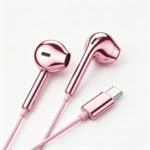 Écouteurs Chrome entièrement dorés, écouteurs filaires Chrome, écouteurs Type C, écouteurs filaires USB C, écouteurs filaires argentés - Product Image 4