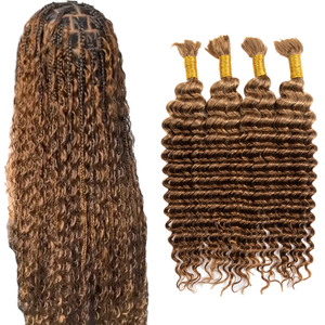 Nueva llegada para mechones de cabello humano rizado degradado P4/27 trenzado de ondas profundas trenzado profesional Boho trenzado sin nudos - Product Image 5