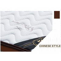 Matelas de gros pour hôtel, matelas à ressorts ensachés de 28 cm, en tissu tricoté avec mousse à mémoire de forme et bordure en velours