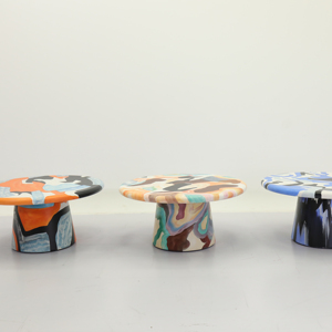 Mesa de Centro Estilo Escandinavo Personalizada, Otomana Elegante Pintada a Mano en Colores Vibrantes, MDF para Entretenimiento en el Hogar, Sala de Estar - Product Image 4