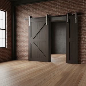 Kit de Herrajes para Puerta Corredera de Estilo Granero, Sistema de Rieles para Puerta Interior Industrial de Acero al Carbono de 5 Pies - Product Image 2