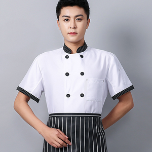 Uniforme de Chef de Manga Corta para Hombre, Uniforme de Verano para Hotel, Restaurante, Cocina Occidental, Ropa de Chef con Logotipo Personalizado - Product Image 4