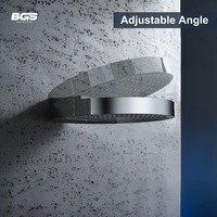 [Personnalisable] Ensemble de douche en laiton poli avec mitigeur, pommeau de douche carré grand format à jets de massage, pluie et bulles, encastré pour appartement et hôtel