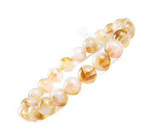 Bracelet en perles de citrine naturelle, pierre de quartz classique, bijoux unisexes - Product Image 3