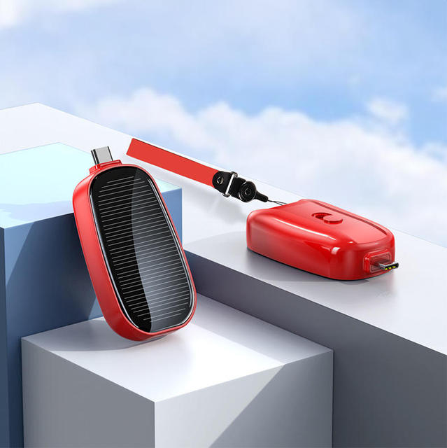 Portable Solar Power Bank Power Bank Slim Mobile Mini Solar Power Bank Keychain for Ipone with Android