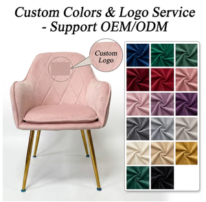 <span class=keywords><strong>Fauteuil</strong></span> de salle à manger moderne <span class=keywords><strong>et</strong></span> confortable avec pieds en métal doré, chaise d'appoint en velours <span class=keywords><strong>beige</strong></span> pour salon, chaise de salle à manger en velours - Product Image 2