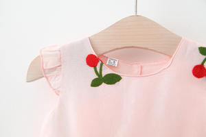 Robes sans manches pour filles, imprimées de fleurs et de cerises, design polychrome, pour anniversaire, achat en ligne en Inde - Product Image 4