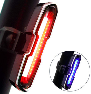 Luz Trasera para <span class=keywords><strong>Bicicleta</strong></span> <span class=keywords><strong>Recargable</strong></span> por USB, LED Azul y Rojo, Doble Color, Resistente al Agua, con Función <span class=keywords><strong>de</strong></span> Memoria - Product Image 6