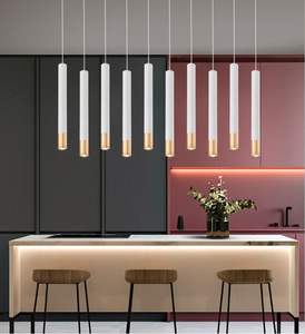Comptoir De la Cuisine Hôtel Boutique Bar Décoration Fond Dimmable Lampes à Long Tube Cylindre LED Tube Pendentif Éclairage - Product Image 2