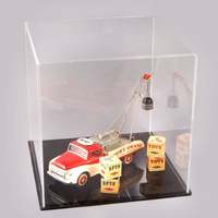 Boîte acrylique présentoir acrylique en verre plexi transparent personnalisé 5 boîte latérale avec couvercle/boîte de présentation à couvercle coulissant