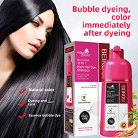 Krim Pewarna Rambut Ekstrak Tumbuhan Alami Organik Premium, Tahan Lama, Efek Cepat, Warna Hitam Permanen 500mL