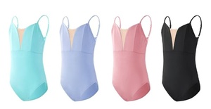 Justaucorps de danse ballet vert menthe vêtements d'entraînement de danse <span class=keywords><strong>ballerine</strong></span> haut de gymnastique avec bretelles - Product Image 3
