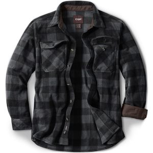 Chemise en polaire à carreaux pour homme, manches longues, épaisse, chaude, décontractée, pour l'extérieur, avec poches - Product Image 1