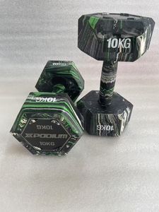 Set Dumbbell Hexagonal PVC MKAS Gym Custom, Beban Bebas untuk Penggunaan Komersial, Set Dumbbell Heksagonal PVC - Product Image 2