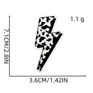 新款铁贴布服装辅料布贴牛卡通黑白可爱闪电爱心贴布 - Product Image 6