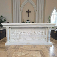 Table d'autel religieuse chrétienne rectangulaire en marbre sur mesure, design traditionnel, mobilier en pierre, décoration, utilisation en église, Xintuo