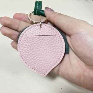 Pu Leather Strawberry Locator Keychain Leather Locator Peach Lemon Fruit Holder Valentine's Day Festival <b>Gift</b> - Product Image 3