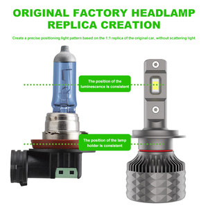 YUFING 4000LM H4 35W phares LED adaptatifs E39 mise à niveau avec boîtier en aluminium Tech de Projection Laser à faisceau intelligent pour Tesla - Product Image 5