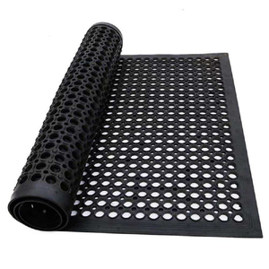 Commercial Safety Floor Mat For Kitchen Workshop Wet Environment 3x3 Black Red With <b>Edge</b> <b>Rubber</b> Mat - Product Image 5