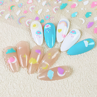 Autocollants d'Ongles 3D Personnalisés Classiques Frais, Décorations Adhésives, Breloques et Accessoires d'Ongles de Luxe, Autocollants d'Ongles 3D Dessin Animé