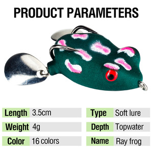 Mini cebo Artificial <span class=keywords><strong>de</strong></span> rana <span class=keywords><strong>de</strong></span> silicona ecológica <span class=keywords><strong>de</strong></span> 16 colores, 4G, 3,5 cm, con <span class=keywords><strong>cuchara</strong></span> <span class=keywords><strong>de</strong></span> anzuelo, señuelo <span class=keywords><strong>de</strong></span> pesca suave, rana <span class=keywords><strong>de</strong></span> goma <span class=keywords><strong>de</strong></span> fundición larga, <span class=keywords><strong>asesino</strong></span> <span class=keywords><strong>de</strong></span> peces - Product Image 2