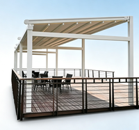 Auvent pliable motorisé électrique avec télécommande, structure en alliage d'aluminium, protection imperméable pour les fêtes en plein air, le camping et les restaurants |