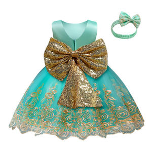 Vestidos de niña con lentejuelas y lazo, vestido de encaje para niñas, vestido de princesa para boda, falda para niñas pequeñas - Product Image 2